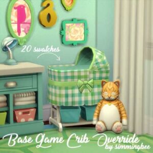 Sims 4 Base Game Baby Crib CC by Simmingbee